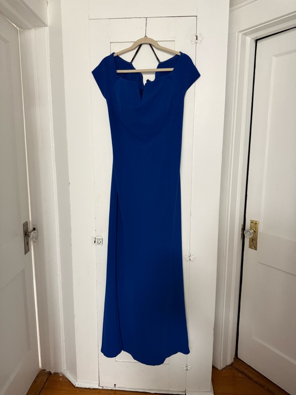 Calvin Klein Cobalt Blue Cap-Sleeve Maxi Dress